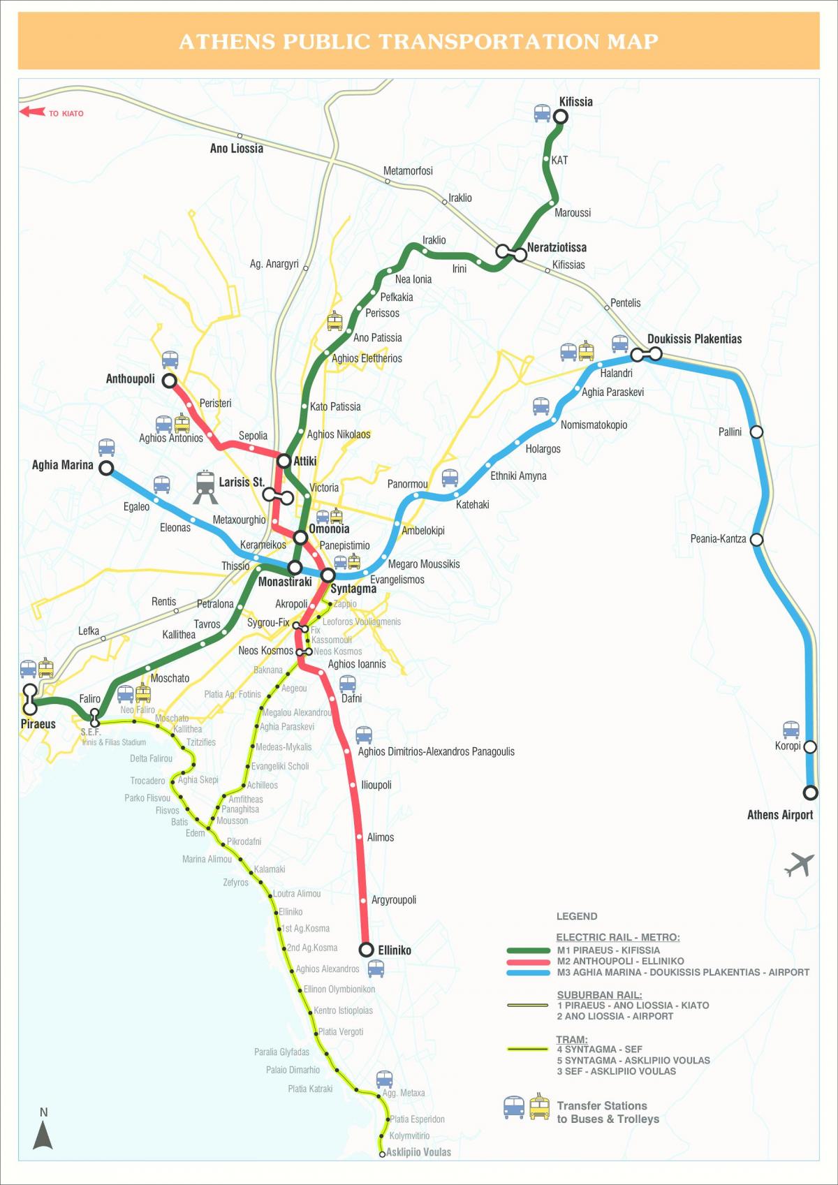 Athene transit kaart