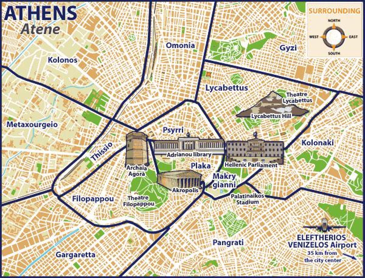 kaart van omonia in Athene 
