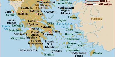 De hoofdstad van griekenland kaart