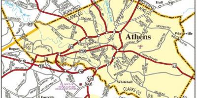 Kaart van Athene weg 