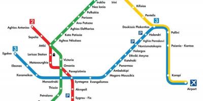 Metro Athinas kaart