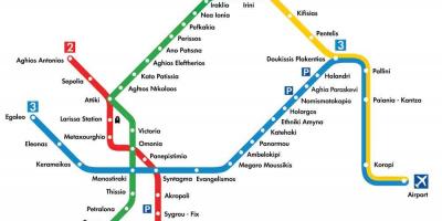 Kaart van de luchthaven van Athene metro