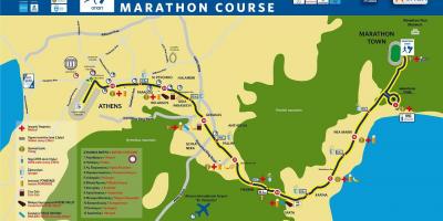 Kaart van de marathon van Athene