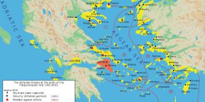 Oude plattegrond van de stad Athene