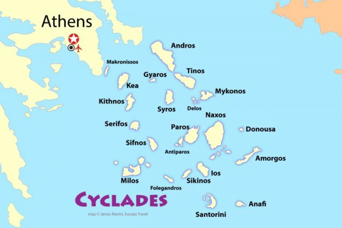 griekse eilanden in de buurt van Athens kaart