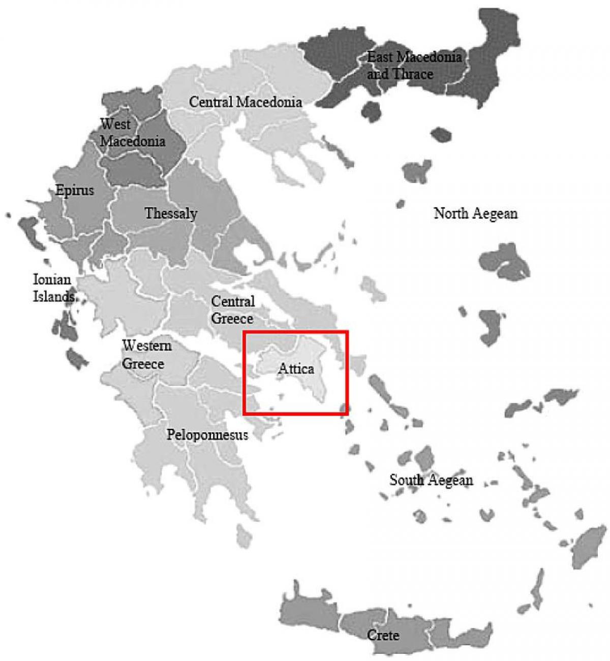 attica griekenland kaart