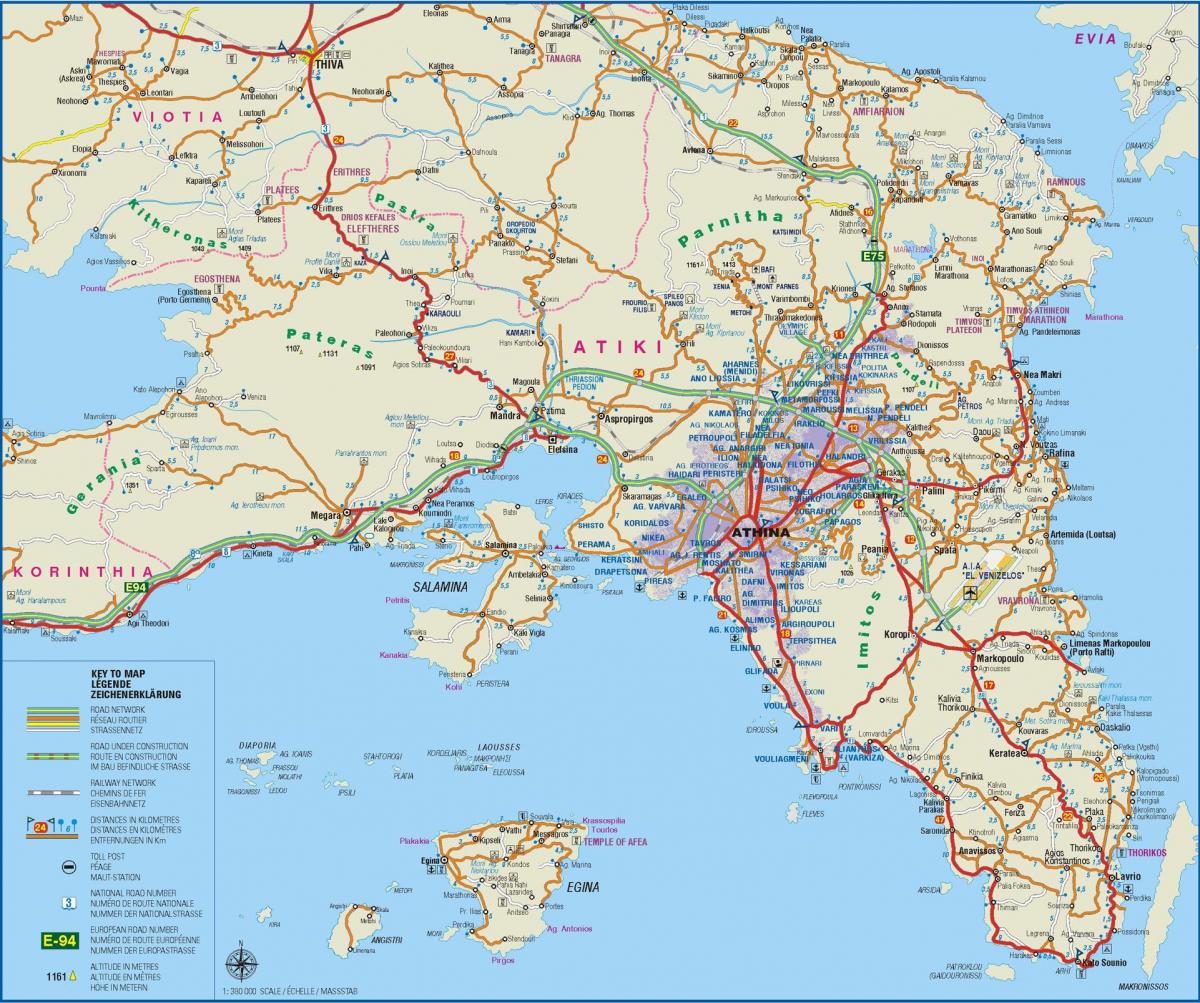 kaart van griekenland attiki